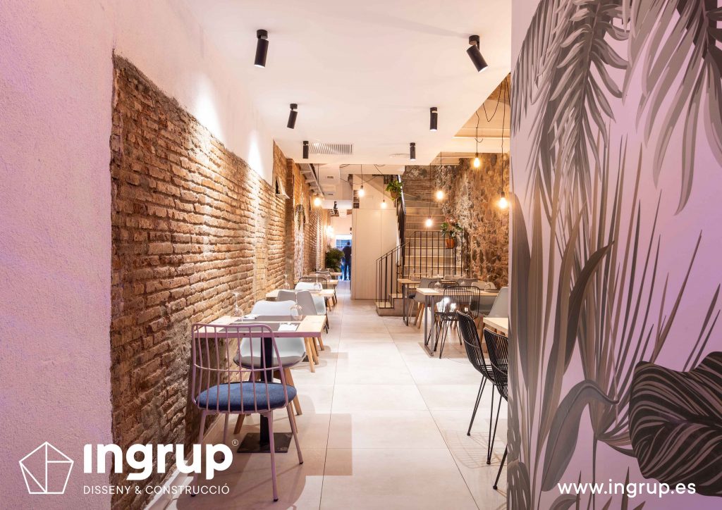 0016 la magrana restaurante cuina meditarrania ingrup estudi diseno construccion granollers barcelona obra reforma interiorismo vista general comedor interior