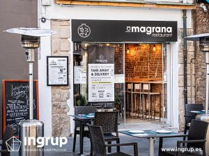 002 la magrana restaurante cuina meditarrania ingrup estudi diseno construccion granollers barcelona obra reforma interiorismo fachada nueva saneamiento rotulo cajon luminoso