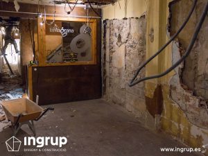 005 la magrana restaurante cuina meditarrania ingrup estudi diseno construccion granollers barcelona obra reforma interiorismo derribo comedor y escalera runa