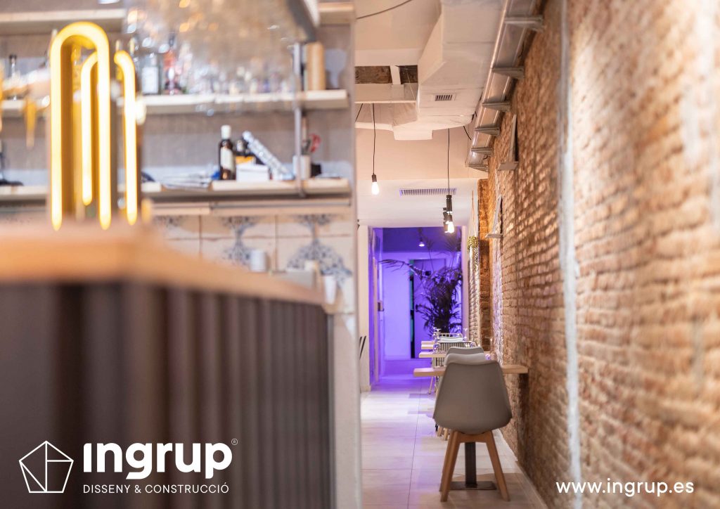 006 la magrana restaurante cuina meditarrania ingrup estudi diseno construccion granollers barcelona obra reforma interiorismo zona barra detalle materiales