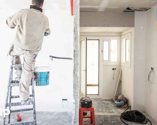 01 obra reforma piso vivienda ingrup estudi diseno construccion operario alisado paredes pladur distribucion