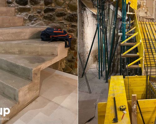 07 la magrana restaurant obra reforma construccion ingrup estudi construccion escaleras nuevas hormigon encofrado