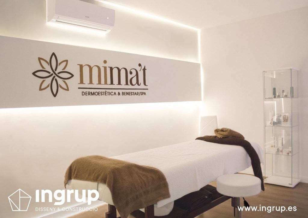 00 intro interiorismo comercial mimat dermoestetica spa pintura pladur letras corporeas iluminacion led pavimentos ingrup estudi diseno construccion retail granollers barcelona