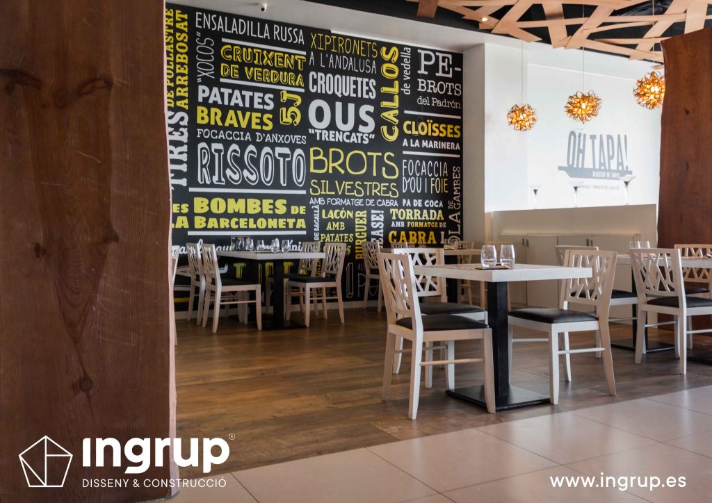 03 nuevo comedor principa restaurante ohtapa ingrup estudi diseno construccion obra reforma colocacion pavimento gres ceramico decoracion iluminacion mobiliario