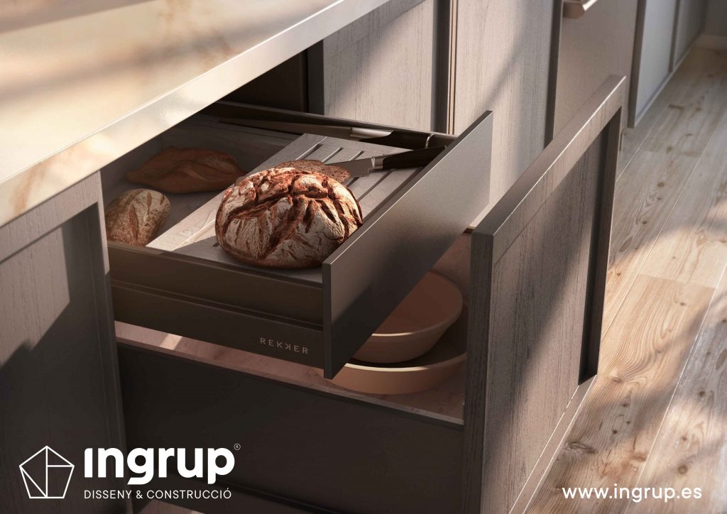 05 diseno detalle cajon cocinas a medida rekker partner showroom exposicion ingrup estudio construccion retail granollers barcelona materiales alta calidad