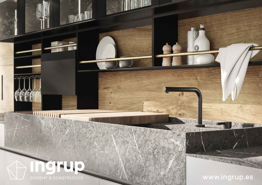 08 diseno detalle grifo pica cocinas a medida rekker partner showroom exposicion ingrup estudio construccion retail granollers barcelona materiales alta calidad