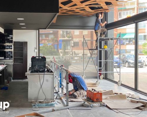 08 soldadura estructura principal nueva barra restaurante ohtapa ingrup estudi granollers barcelona obra reforma estructura de acero