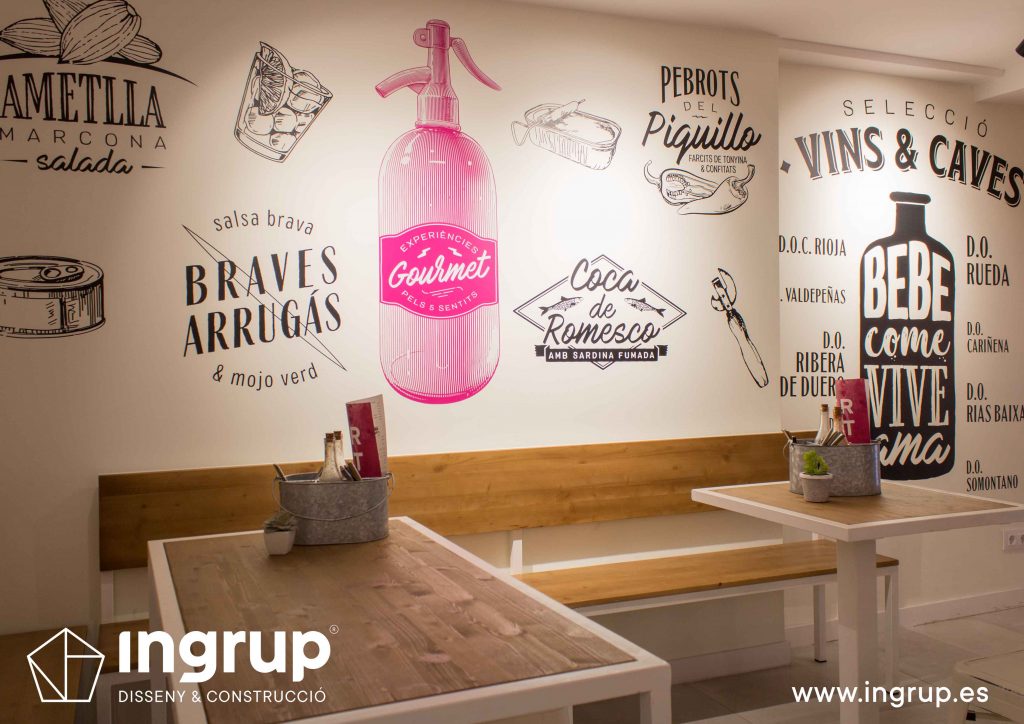 19 planta superior decoracion vinilos decorativos impresion corte ingrup estudio diseno construccion retail granollers barcelona