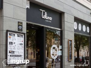 04 despues fachada nueva tolino rotulacion rotulo vinilo letras corporeas vinilo de corte ingrup estudio diseno construccion retail granollers barcelona