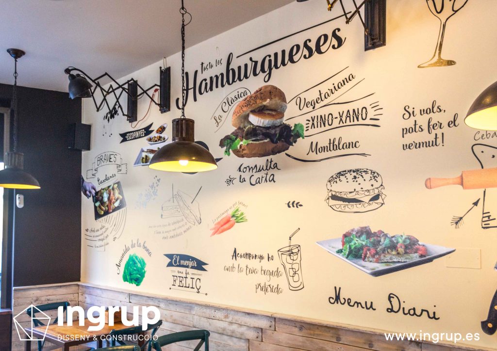 05 detalle mural decorativo vinlo impreso corte gran formato fabricacion instalacion ingrup estudio diseno construccion retail granollers barcelona